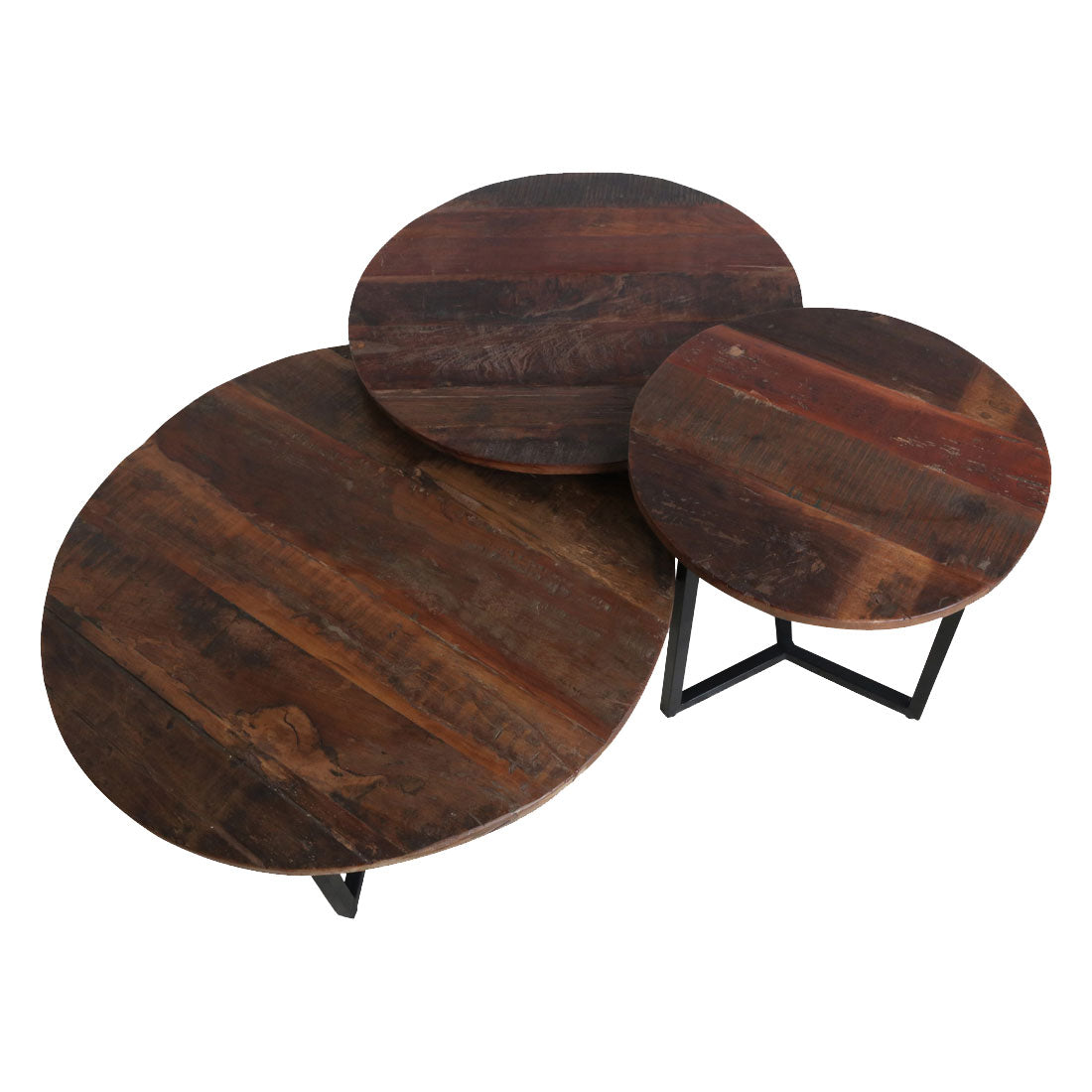 Couchtisch 3er-Set Vintage aus Altolz