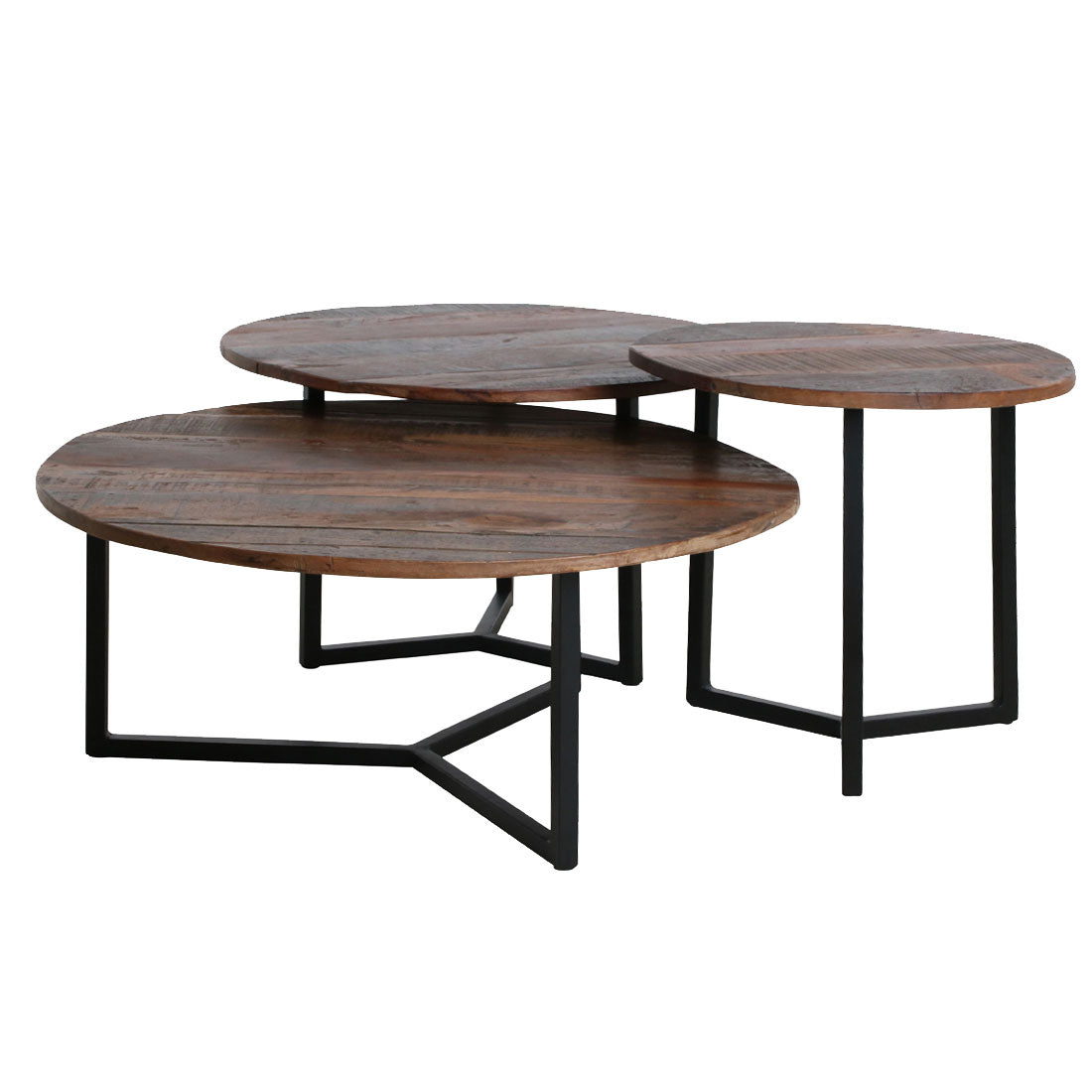 Couchtisch 3er-Set Vintage aus Altolz
