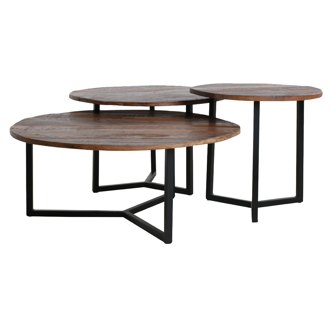 Couchtisch 3er-Set Vintage aus Altolz