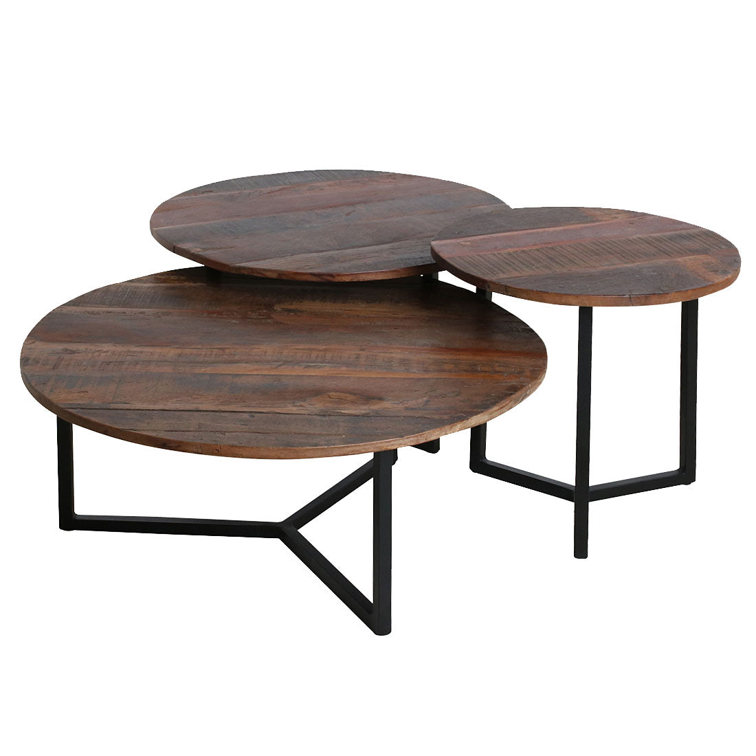 Couchtisch 3er-Set Vintage aus Altolz