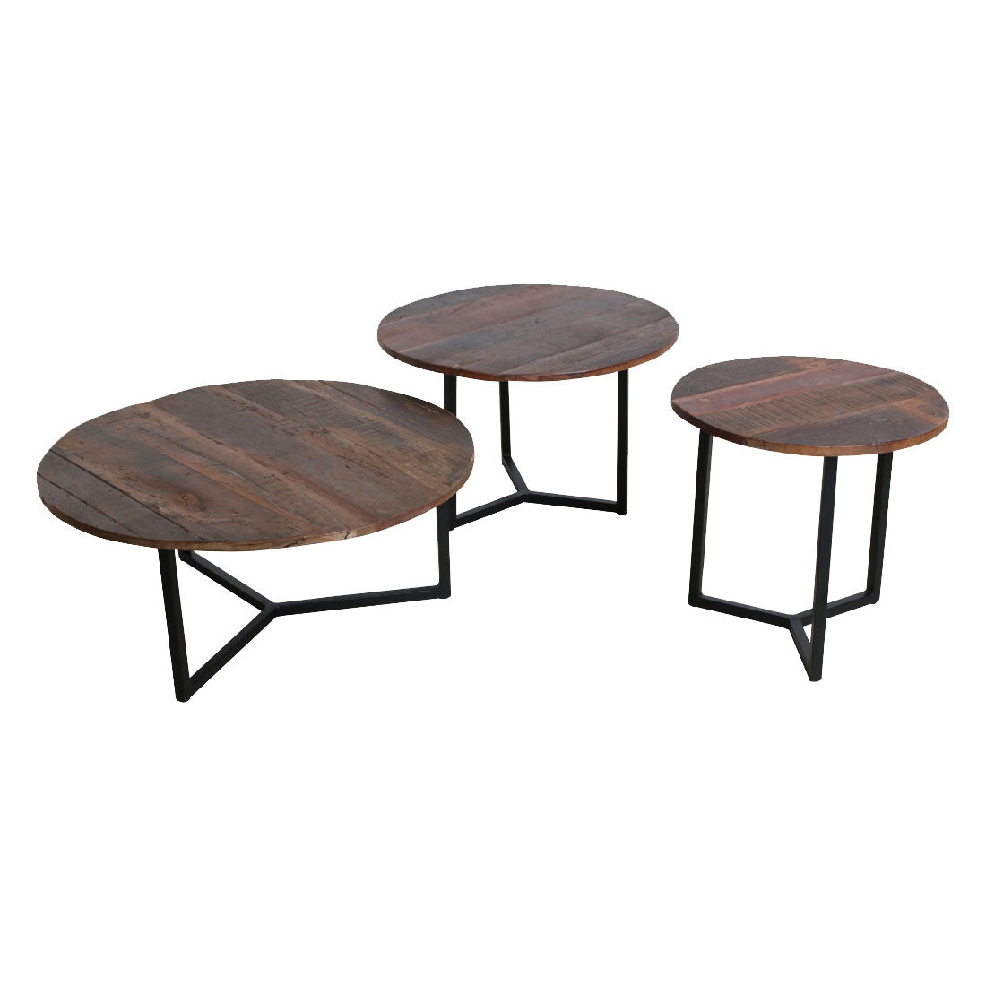 Couchtisch 3er-Set Vintage aus Altolz