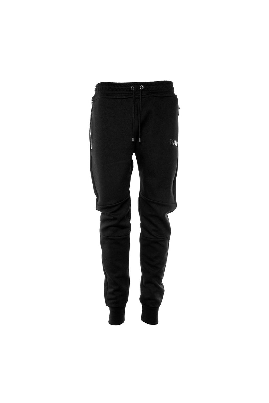 BALR. Herren Sweatpants Q-Series Slim Hose im Jogging-Stil mit Metall-Logo und Taschen mit Reißverschluss, schwarz