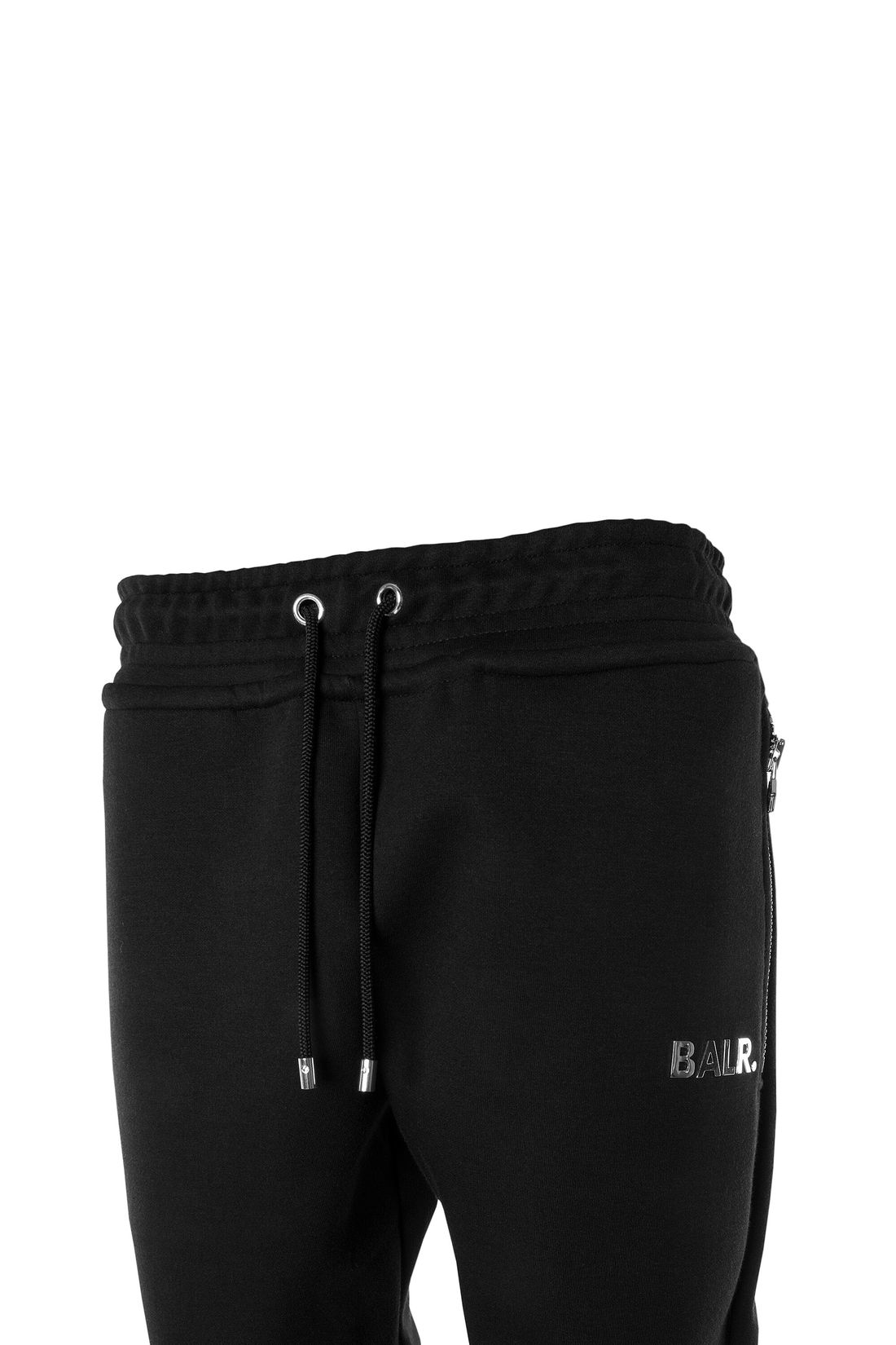 BALR. Herren Sweatpants Q-Series Slim Hose im Jogging-Stil mit Metall-Logo und Taschen mit Reißverschluss, schwarz