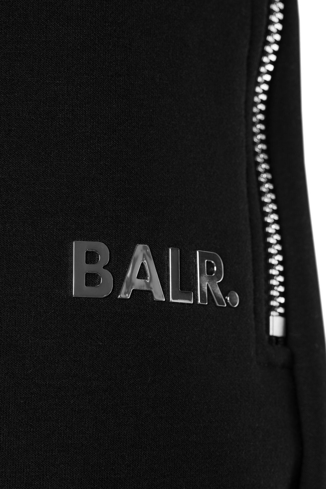 BALR. Herren Sweatpants Q-Series Slim Hose im Jogging-Stil mit Metall-Logo und Taschen mit Reißverschluss, schwarz