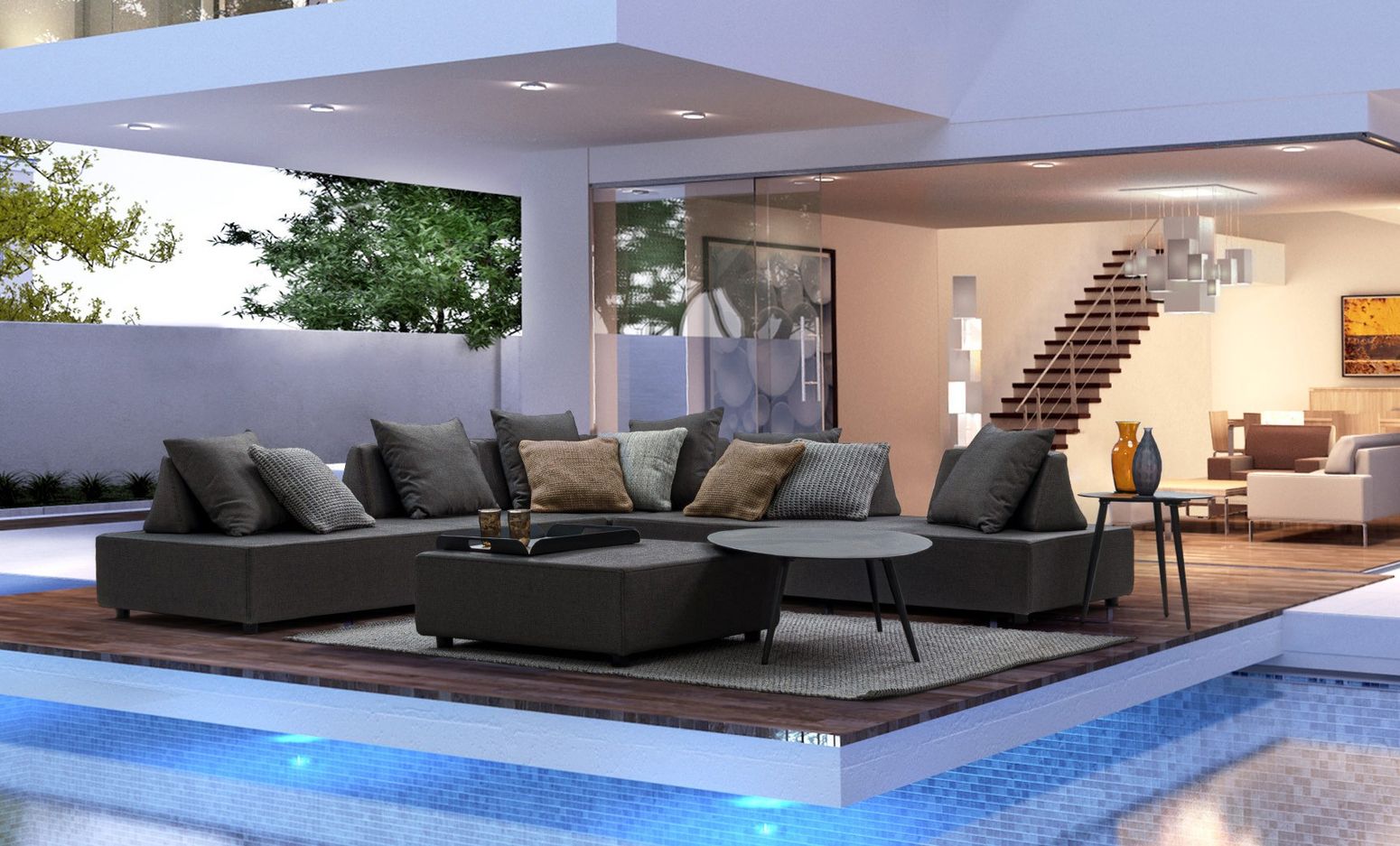 Outdoor Sofa Piper Eckgarnitur mit Kissen von Bizzotto | STUFF Shop