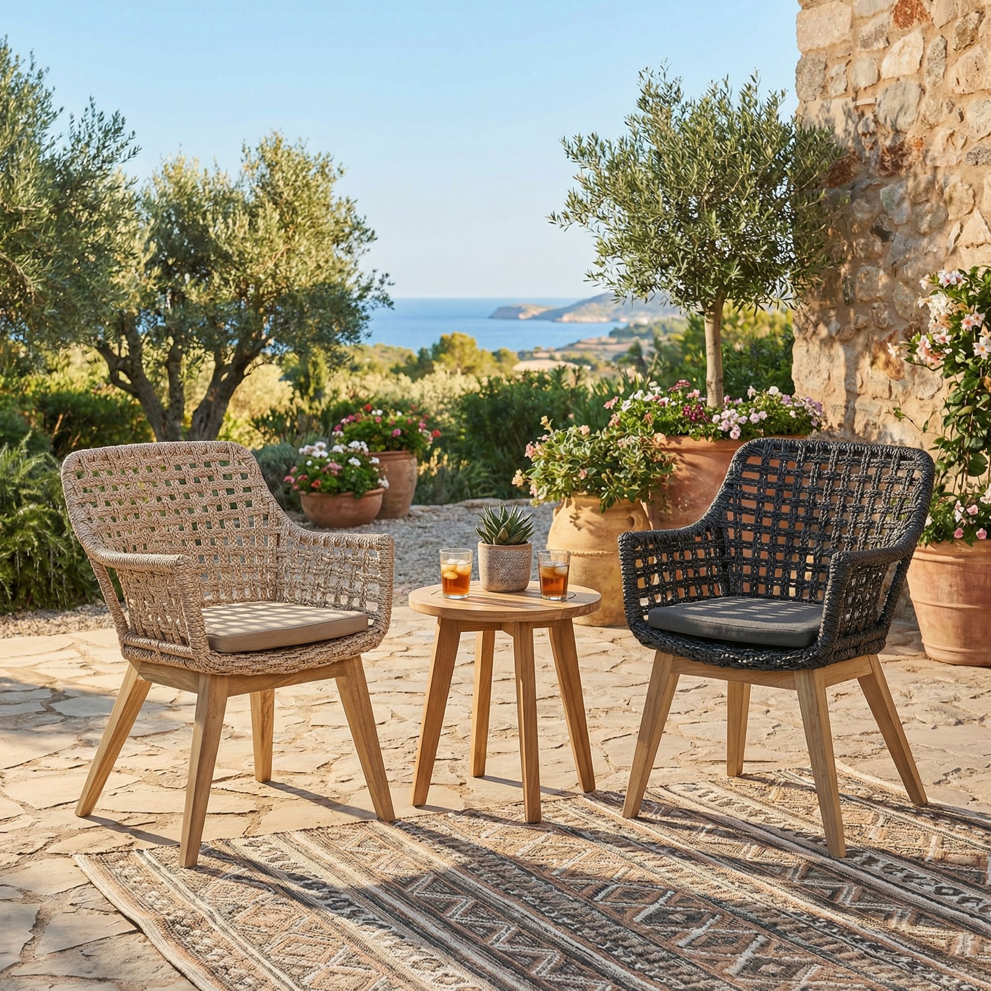 Outdoor Stuhl Madison mit Armlehnen und Sitzkissen | Bizzotto bei STUFF Shop kaufen