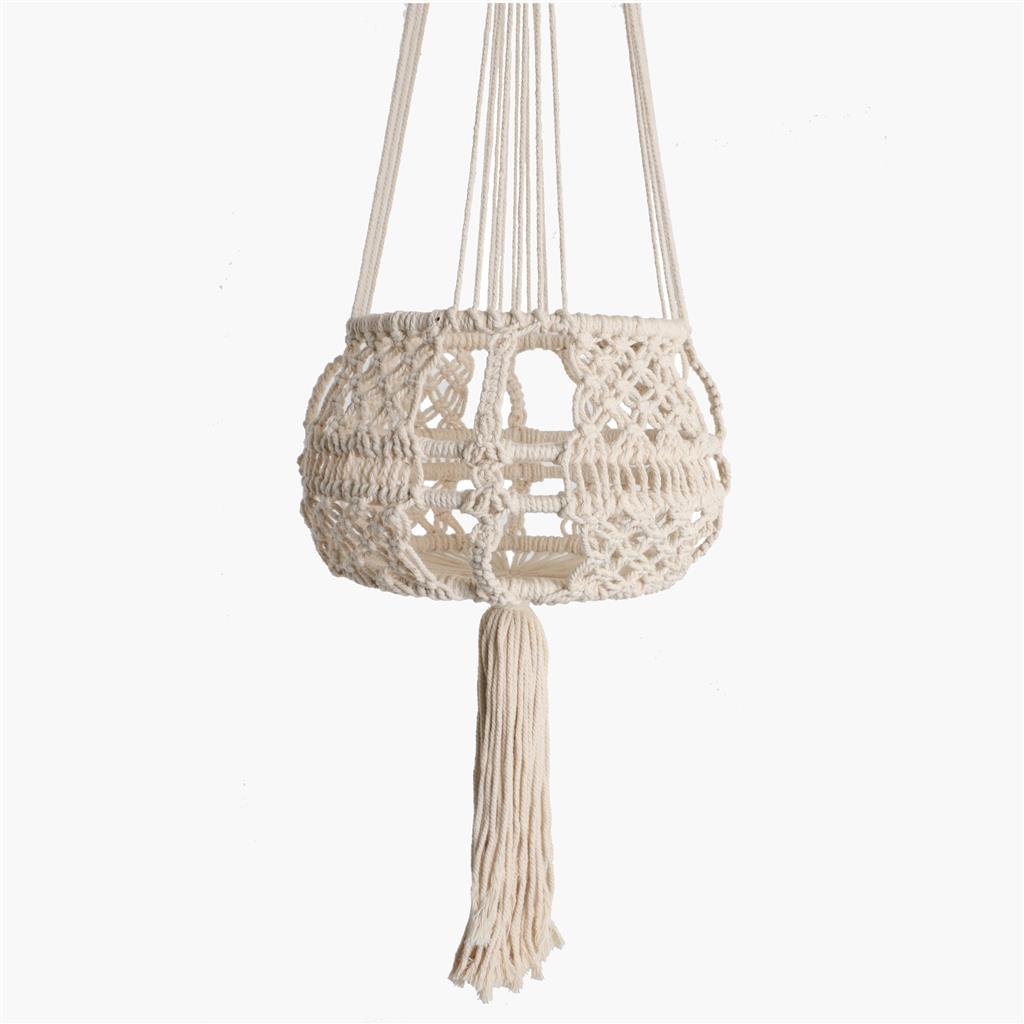 Makramee Blumenampel aus Baumwolle large