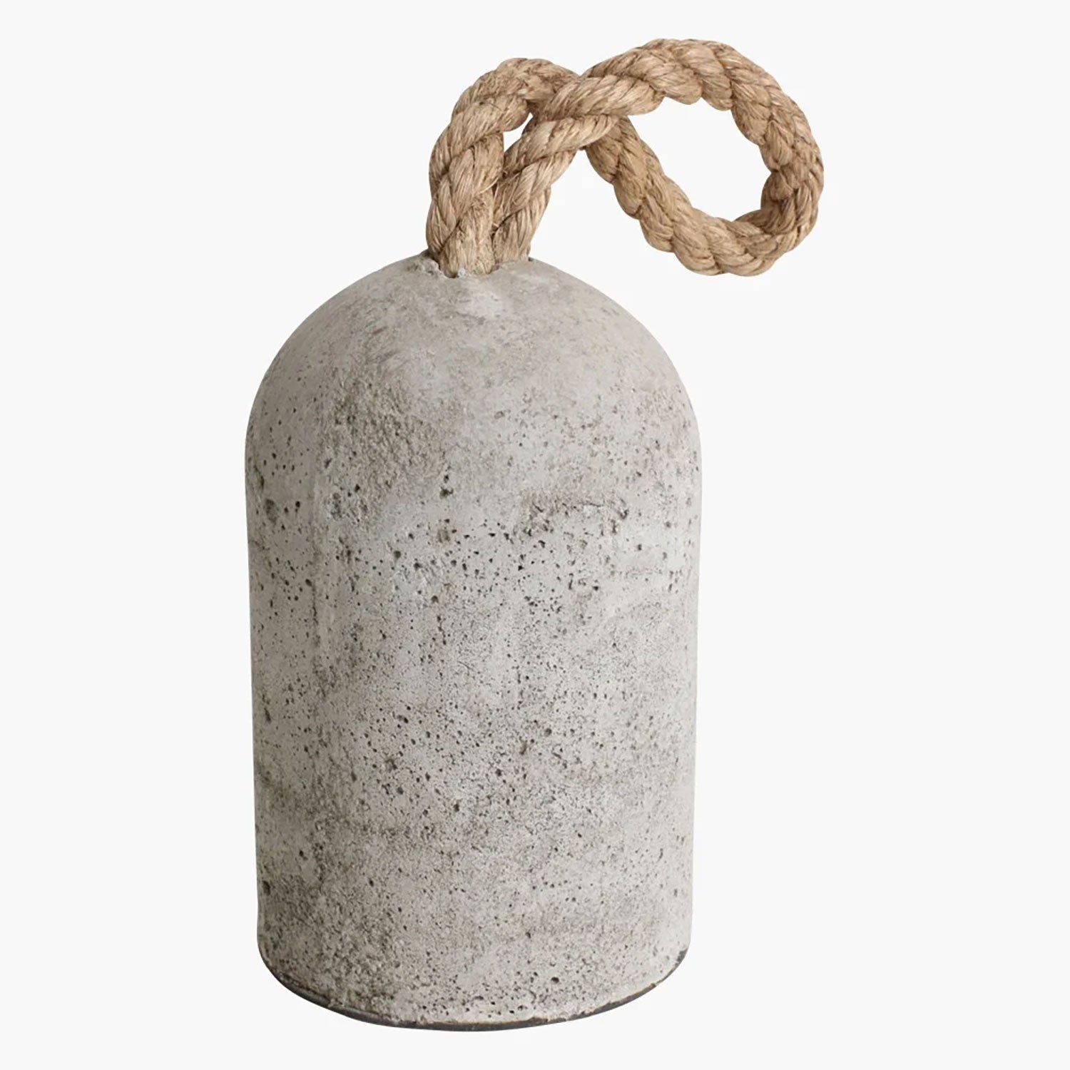 Dekorativer Türstopper aus Beton mit Seil in grauer Farbe, 12 x 12 x 24 cm, 3,5 kg.