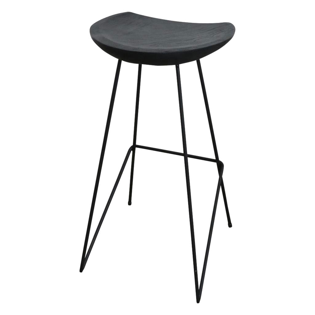 Detailaufnahme Teakholz-Sitzfläche Barhocker Loft Frame