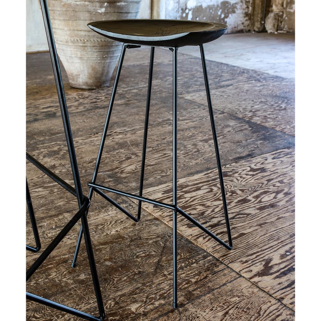 Barhocker Industrial Loft Style aus Teakholz