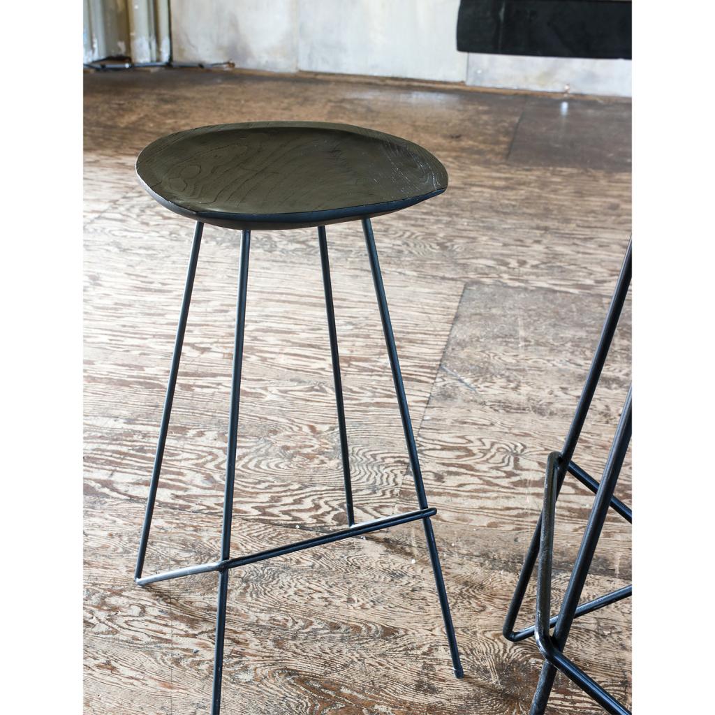 Barhocker Industrial Loft Style aus Teakholz