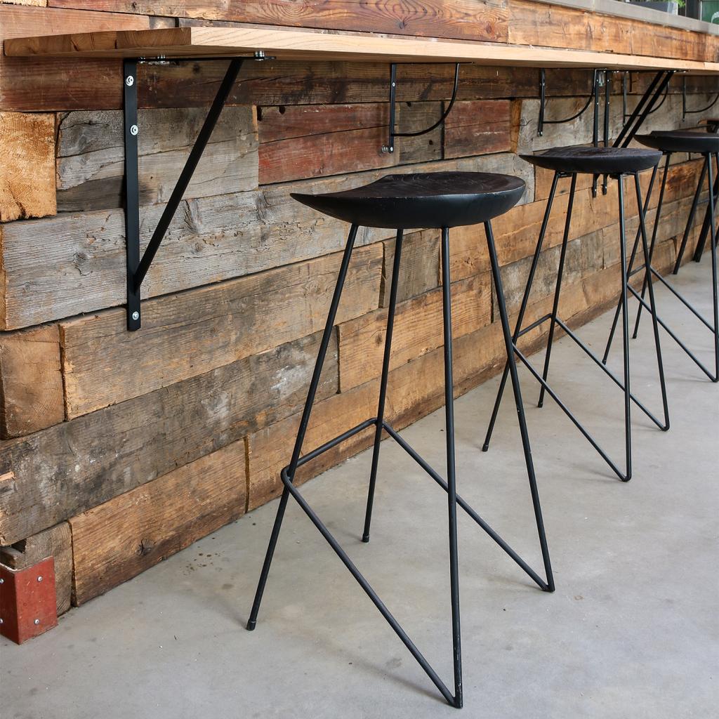 Barhocker Industrial Loft Style aus Teakholz