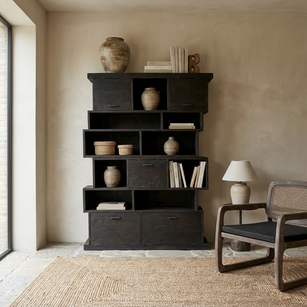 Regal Dizzy Teak | Gommaire Indoor Regal aus recyceltem Teakholz