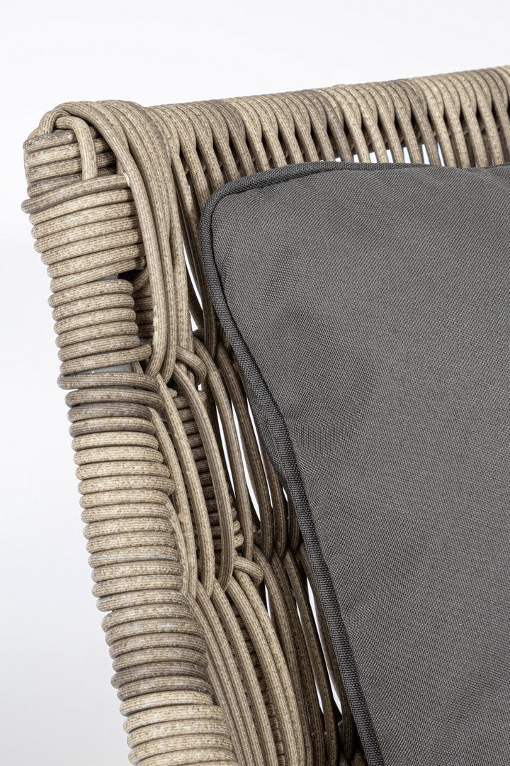 Loungesessel Keilani mit geflochtener Rückenlehne aus Outdoor-Seil