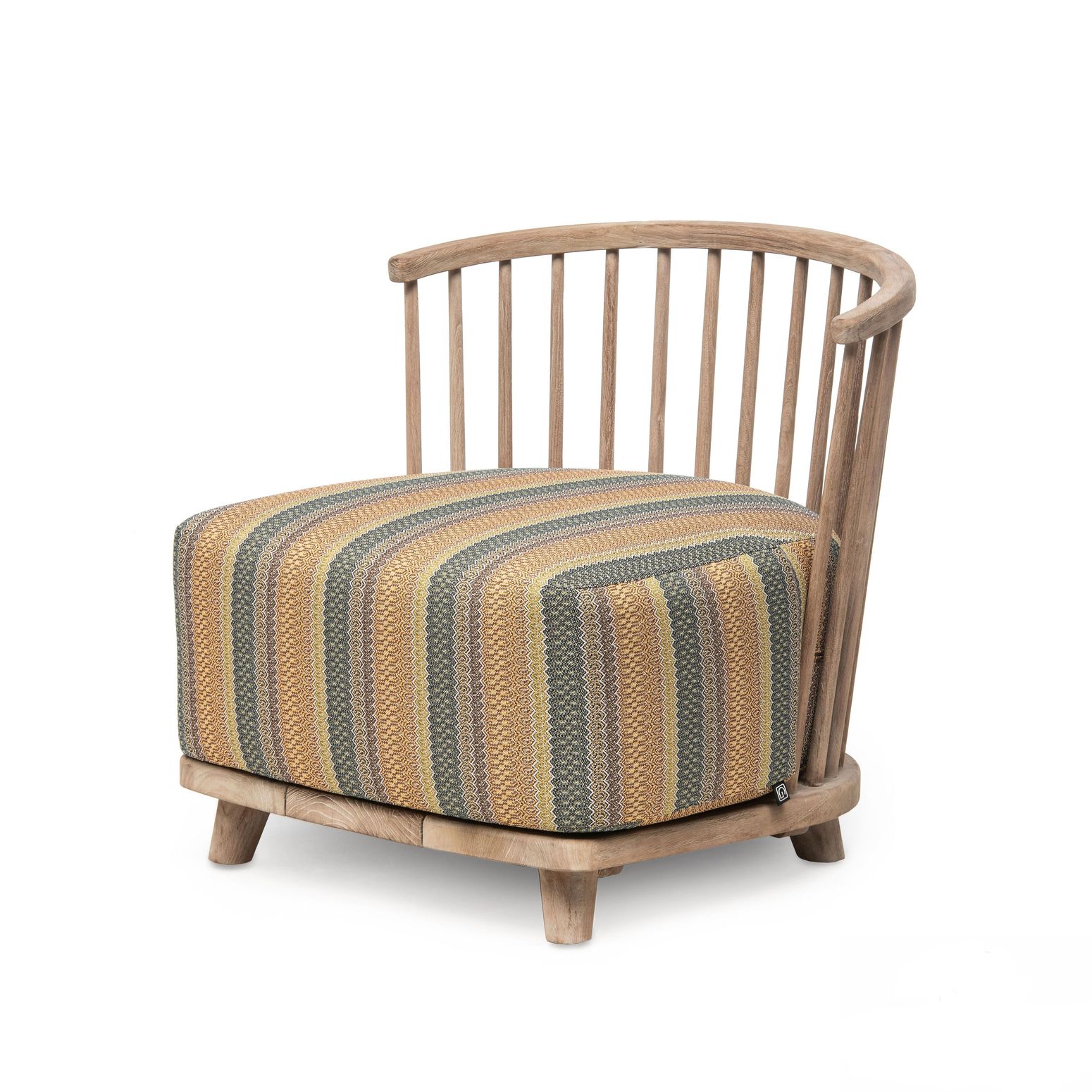 Outdoor-Sessel Carol aus Teakholz Natural Grey mit Polstern in Knelout, Knelout Deluxe, Ktextout oder Ktextout Deluxe – Gommaire Design bei STUFF Shop