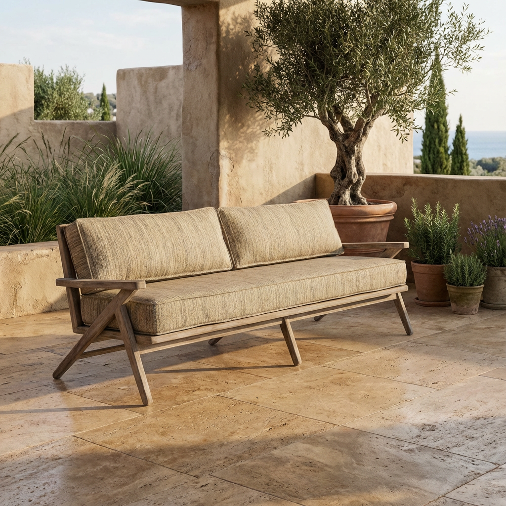 Loungebereich mit Outdoor-Sofa Alabama aus der Gommaire Kollektion bei STUFF Shop kaufen