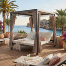 Outdoor Daybed Dream Anthrazit | Sonnenbett mit Dach & Vorhängen