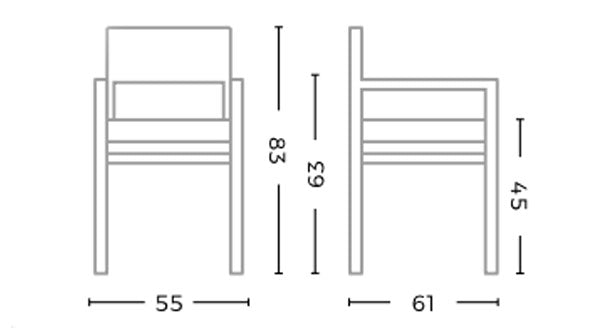 Armlehnenstuhl Fiona Teak