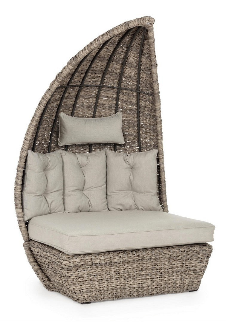 Outdoor Daybed Samui Loungemuschel aus Geflecht mit Sitzkissen | Bizzotto bei STUFF Shop kaufen