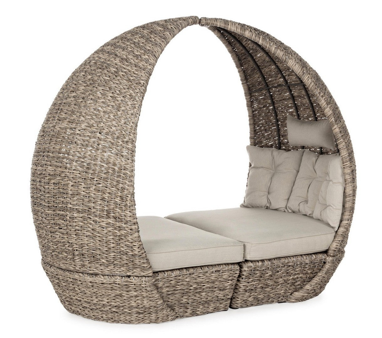 Outdoor Daybed Samui Loungemuschel aus Geflecht mit Sitzkissen | Bizzotto bei STUFF Shop kaufen