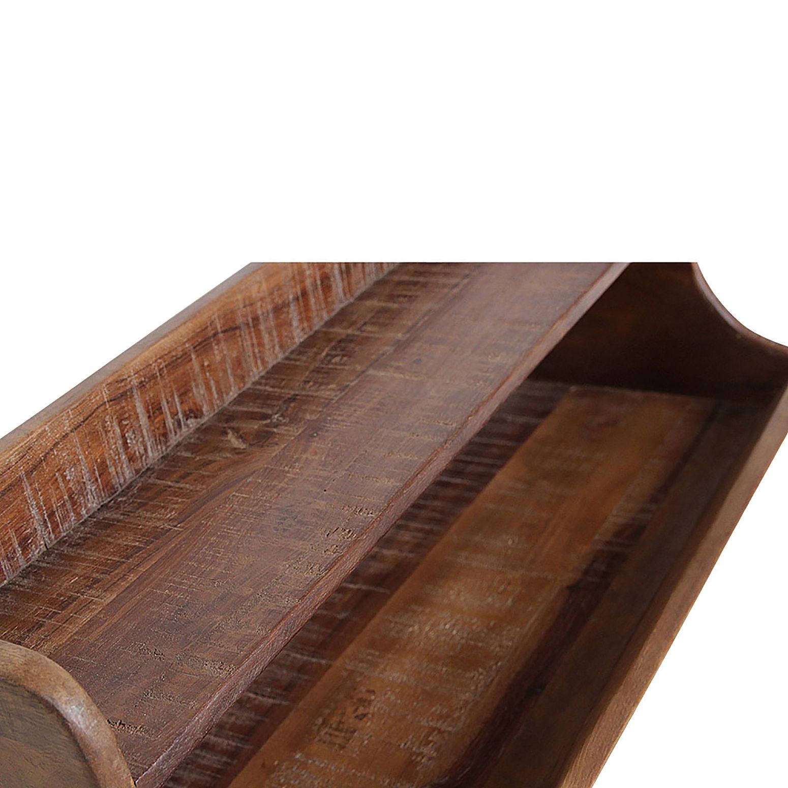 FSC-zertifiziertes Wandregal "Heritage" aus recyceltem Holz mit zwei Ablageflächen, Maße 60x23x23 cm, aus der Factory-Kollektion.