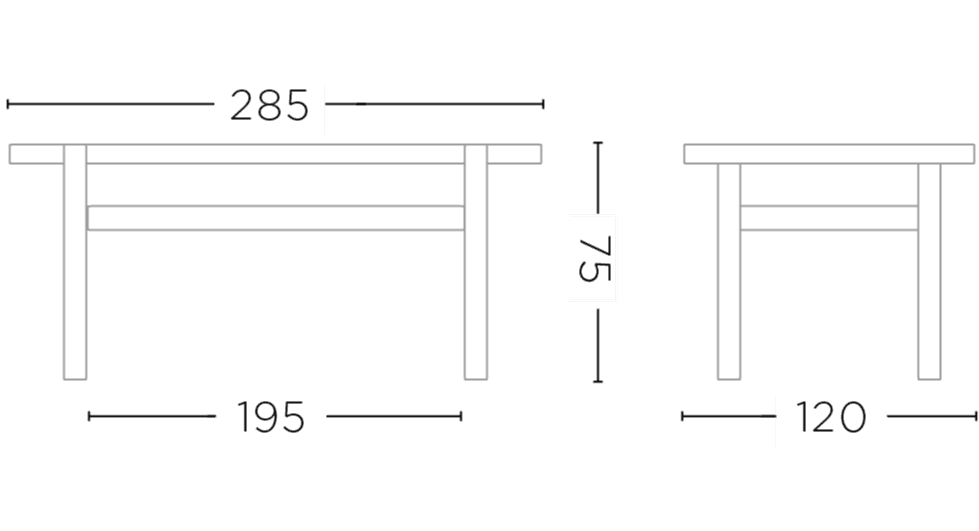 Outdoor Esstisch Abe aus recyceltem Teakholz in Natural Grey von Gommaire | STUFF Shop
