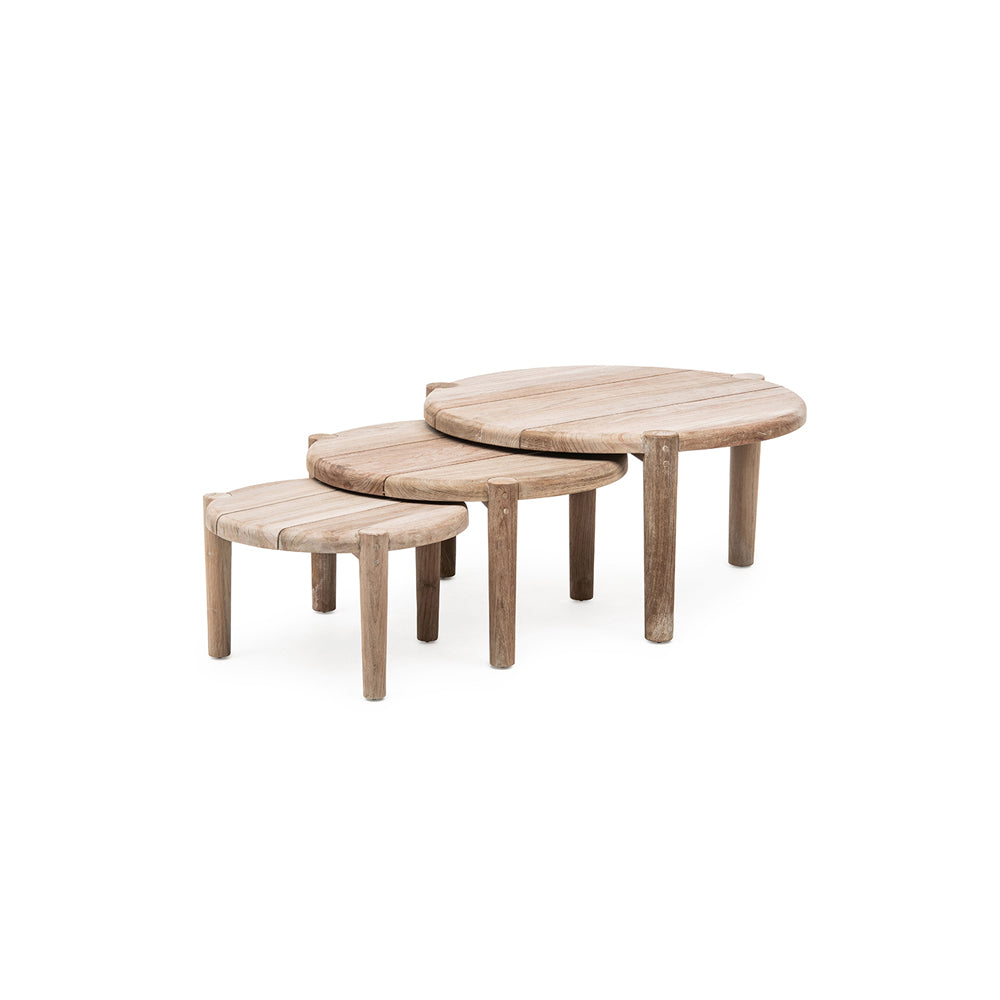 Teak Coffeetable 3set Floor Gommaire | STUFF Shop