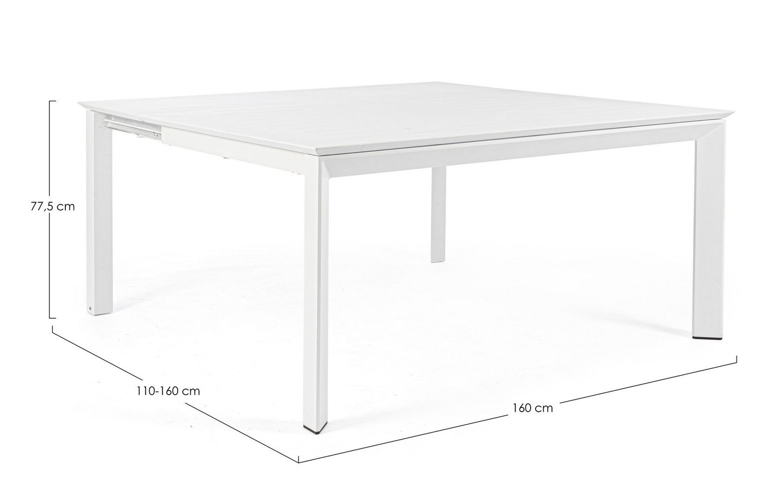 Ausziehbarer Tisch Konnor L110-160cm weiß Bizzotto I STUFF Shop