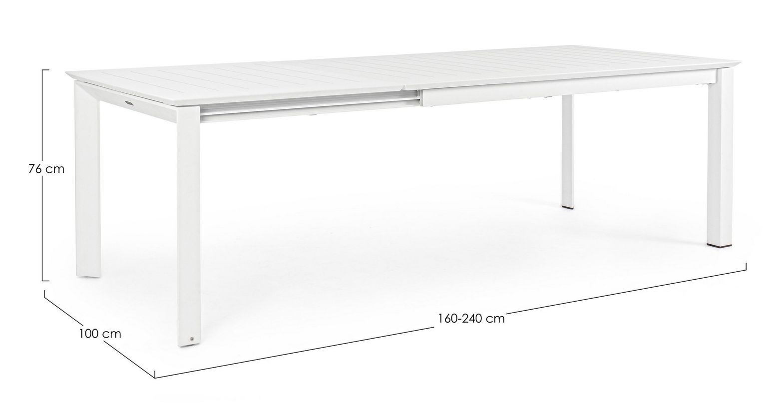 Ausziehbarer Tisch Konnor L160-240cm weiß Bizzotto I STUFF Shop
