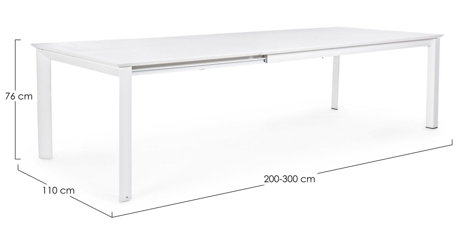 Ausziehbarer Tisch Konnor L200-300cm weiß Bizzotto I STUFF Shop