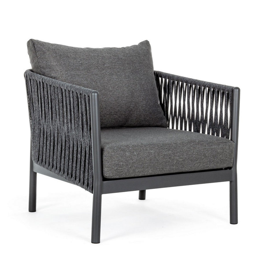 Outdoor Sessel Florencia mit Kissen anthrazit I Bizzotto