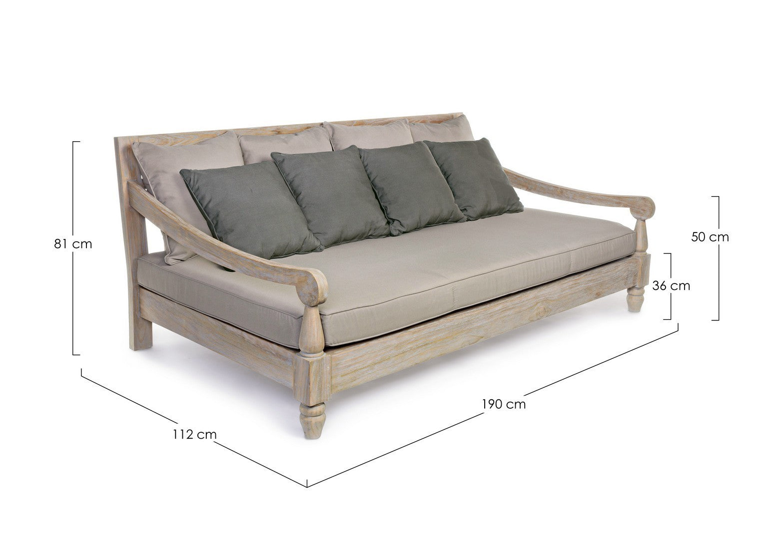 Daybed Bali Teak mit Kissen Bizzotto I STUFF Shop