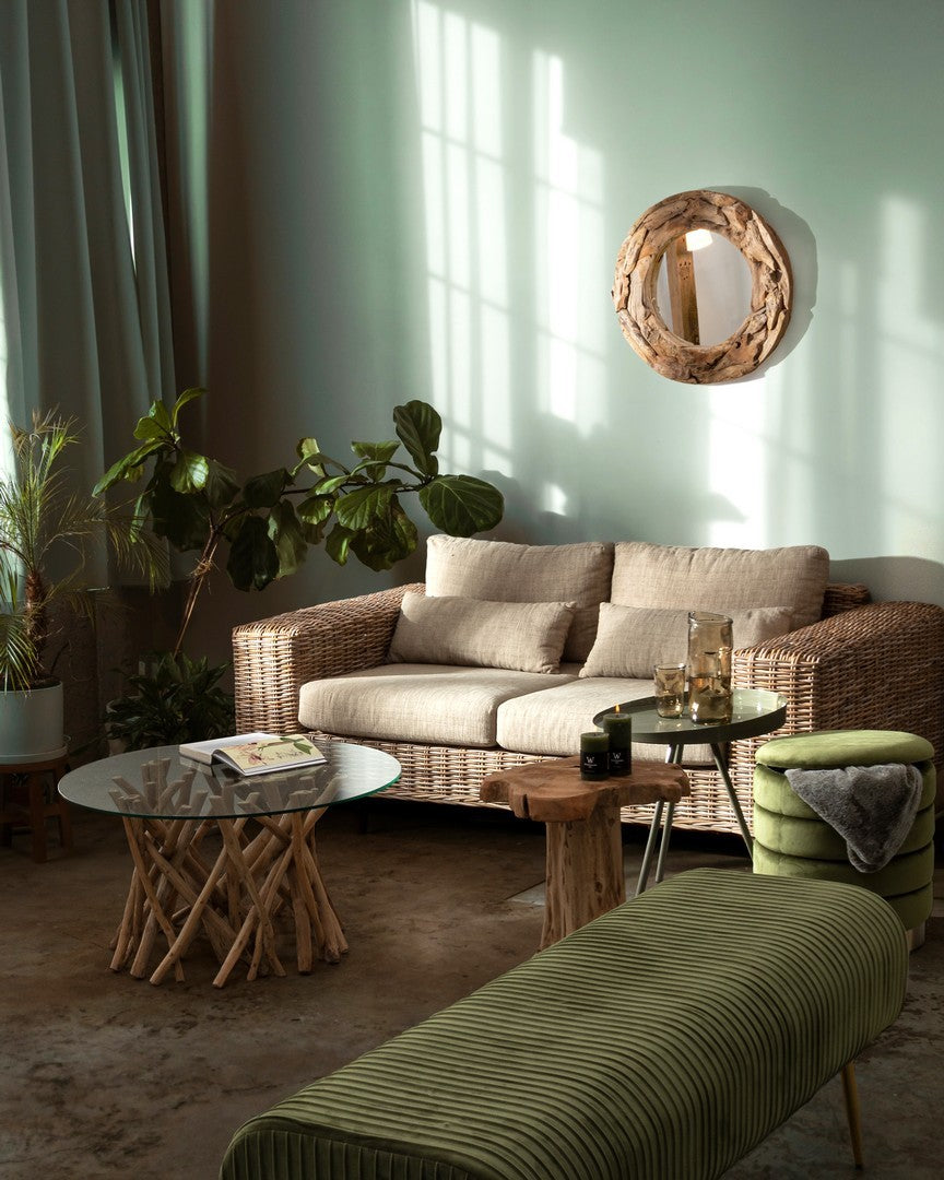 Pouf Darina 2-Set olivgrün