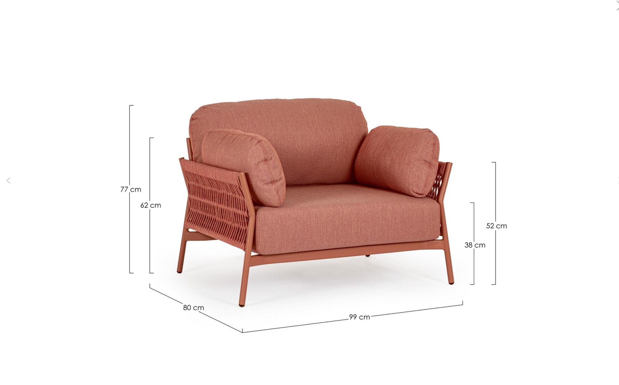 Outdoor Sessel Paradis Sierra lachsrot moderner Terrassen Sessel