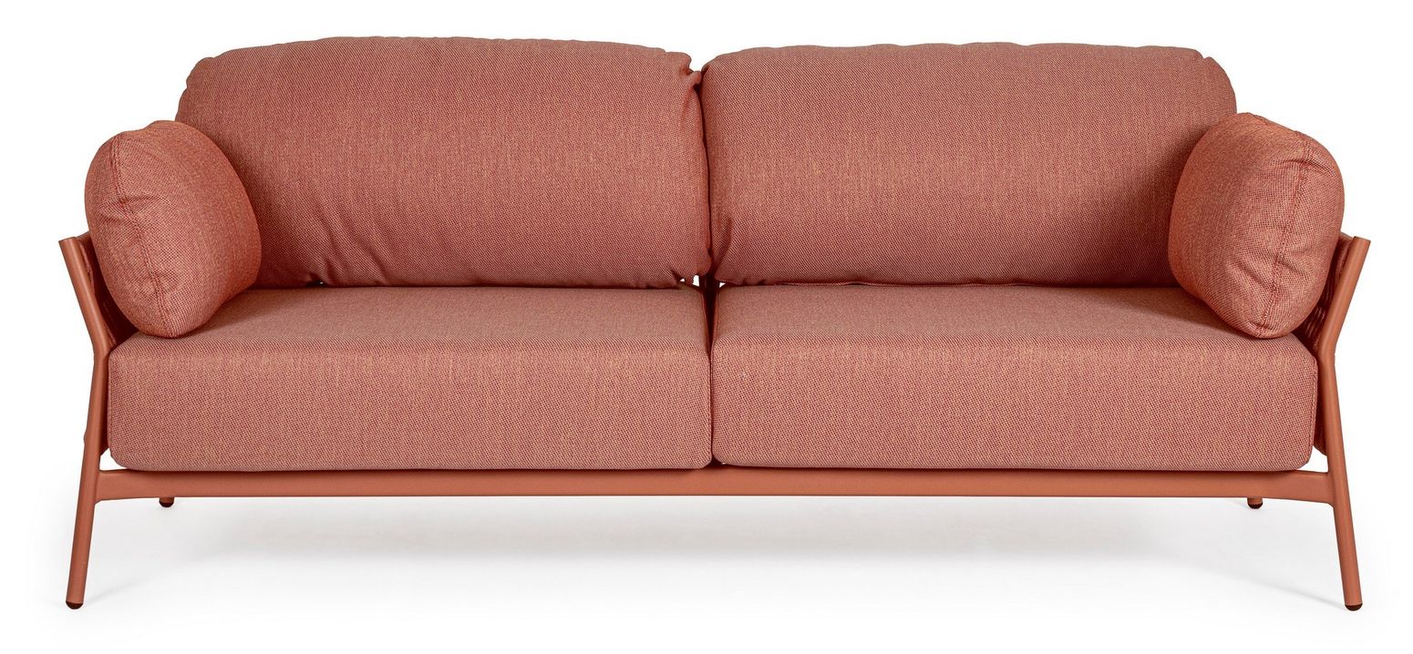 Outdoor Sofa Paradis Sierra lachsrot modernes Lounge Sofa für Garten