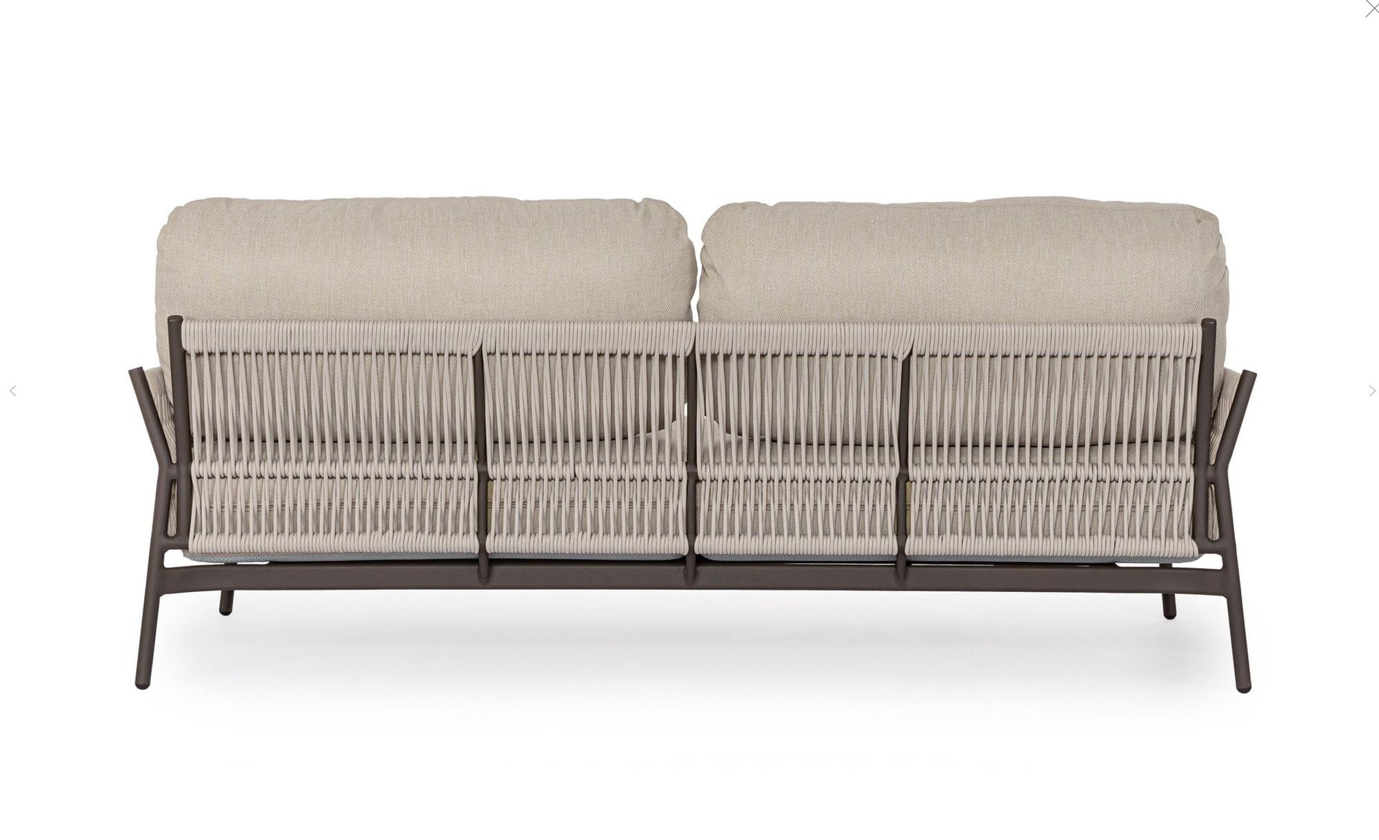 Outdoor Sofa Paradis Raven taubengrau mit Komfortkissen für Outdoor Lounge