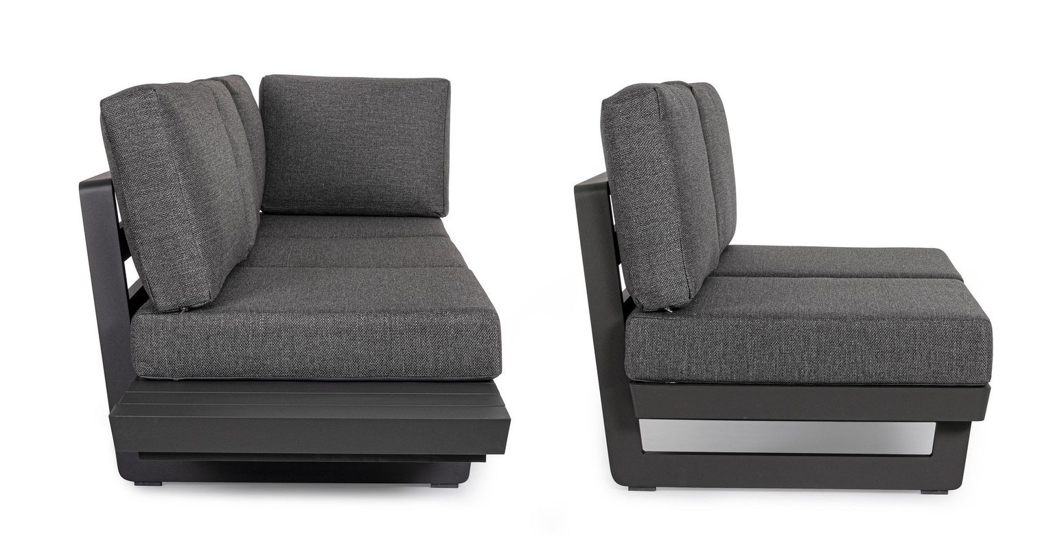 Modulare Outdoor Lounge Infinity in Anthrazit aus Aluminium | Bizzotto bei STUFF Shop kaufen