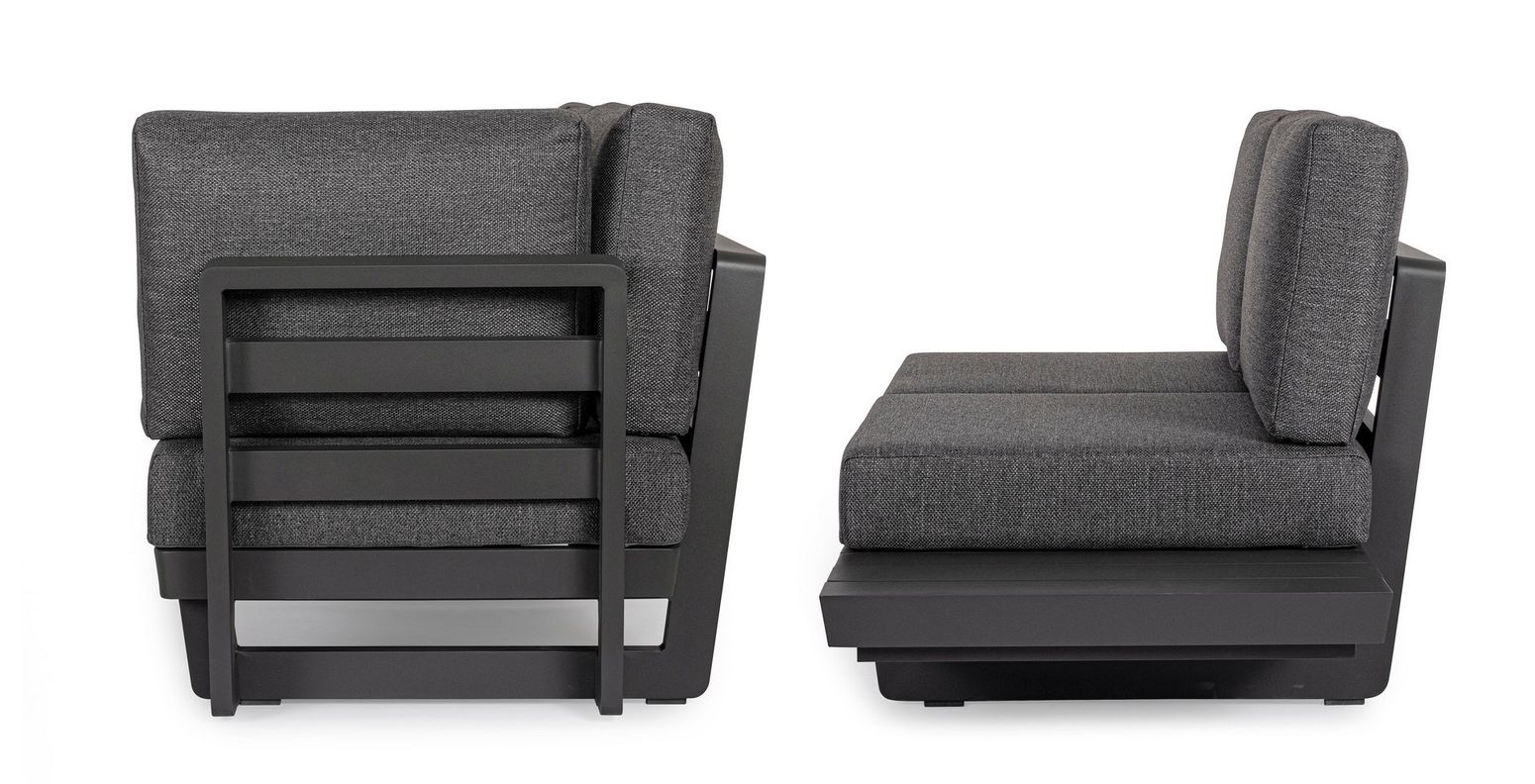 Modulare Outdoor Lounge Infinity in Anthrazit aus Aluminium | Bizzotto bei STUFF Shop kaufen