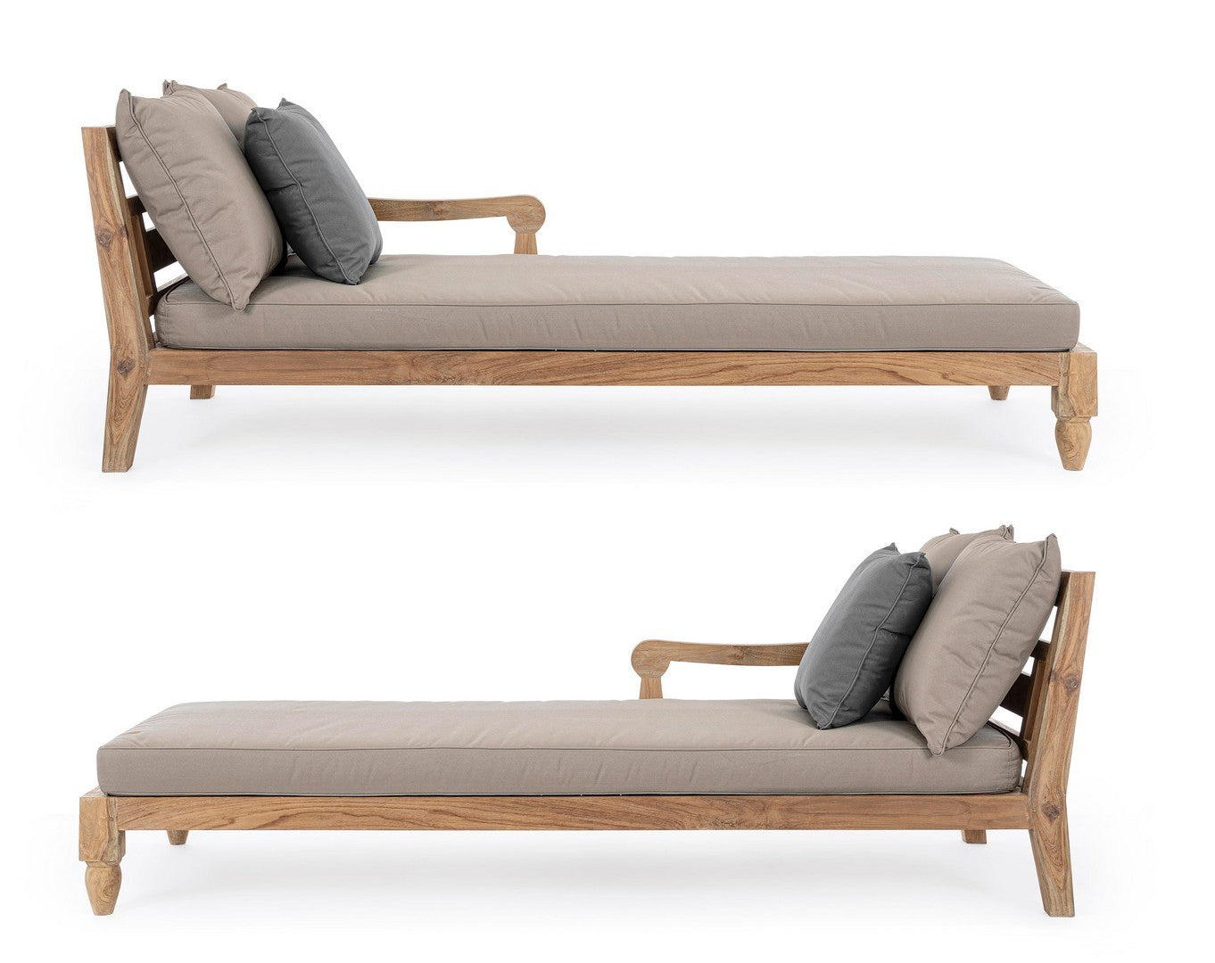 Outdoor Daybed Bali 2er-Set aus massivem Teakholz mit Olefin-Polstern | Bizzotto bei STUFF Shop kaufen