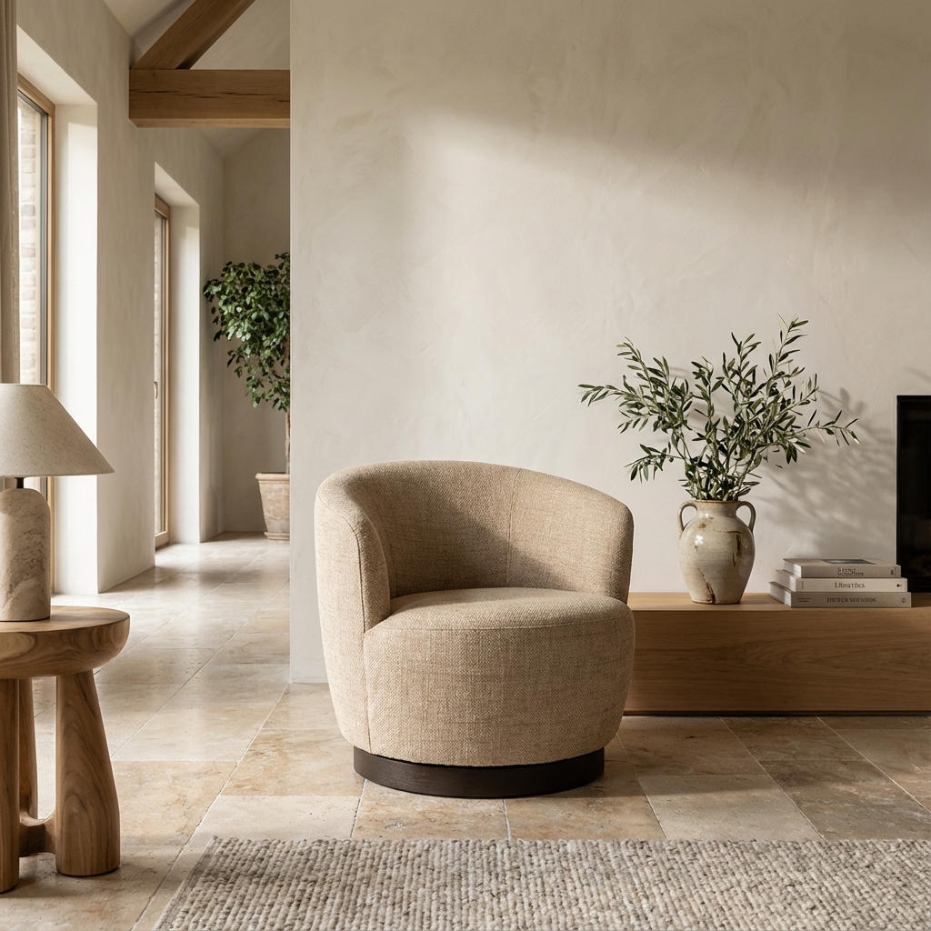 Club-Sessel Nathan Sand von Gommaire in Sand-Farbton mit Drehfunktion bei STUFF Shop kaufen