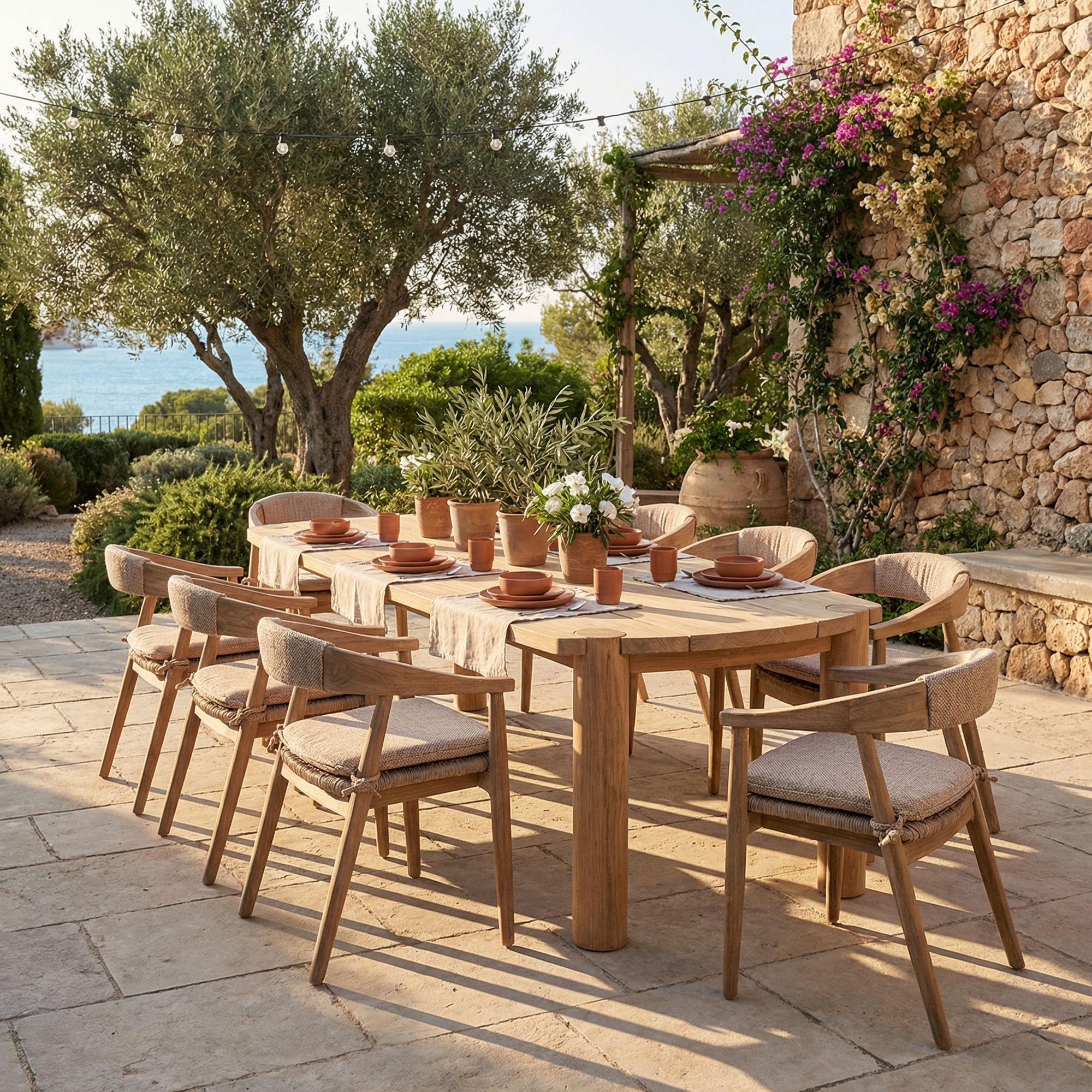 Outdoor-Esstisch Miguel aus recyceltem Teakholz Natural Grey 250 cm von Gommaire | STUFF Shop