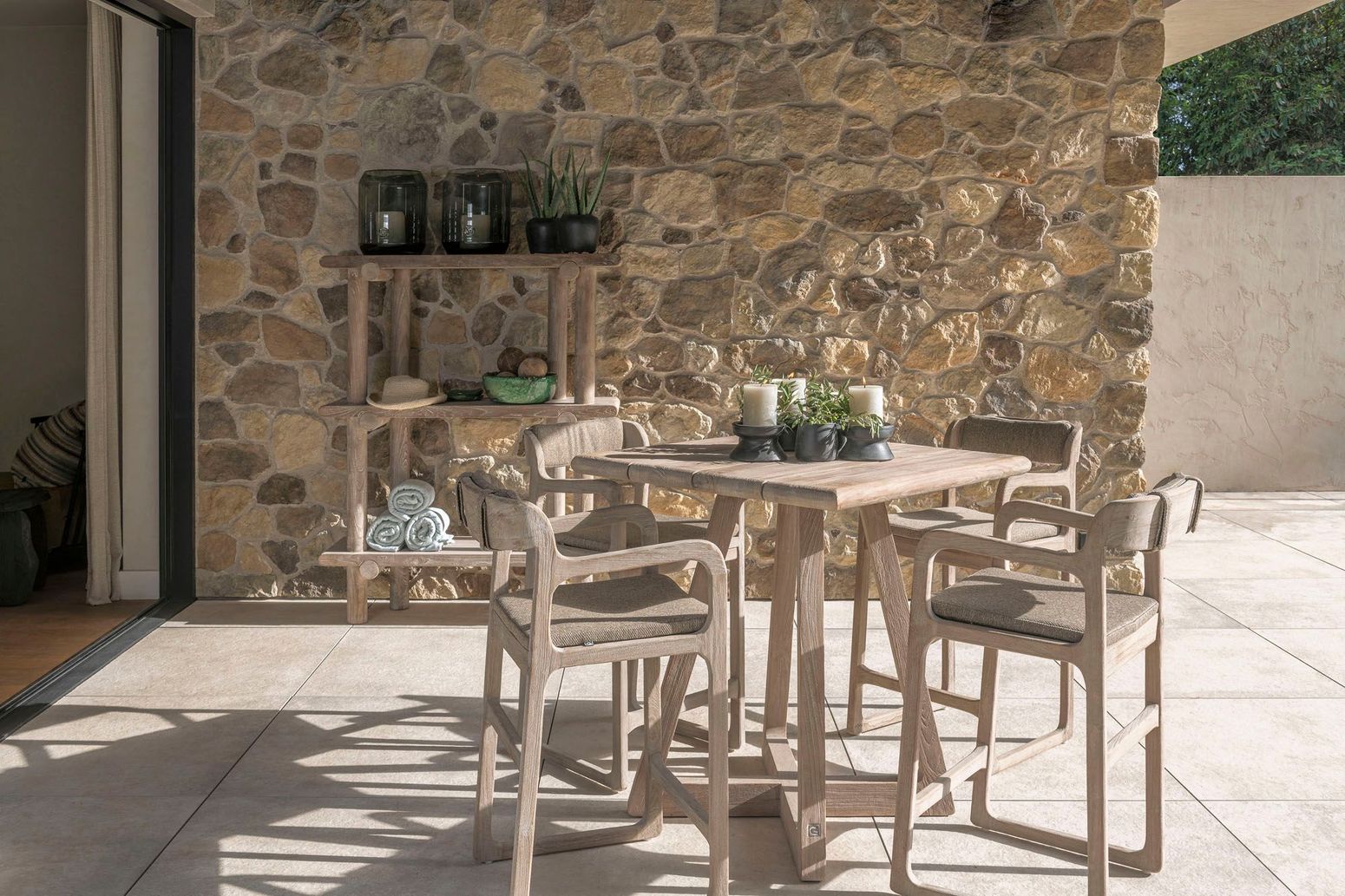 Outdoor Bartisch Dennis mit Barstühlen