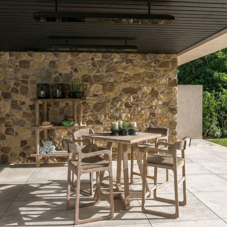 Gommaire Bartisch Dennis Bistro aus recyceltem Teakholz Natural Grey 85x85 cm | Gommaire bei STUFF Shop kaufen