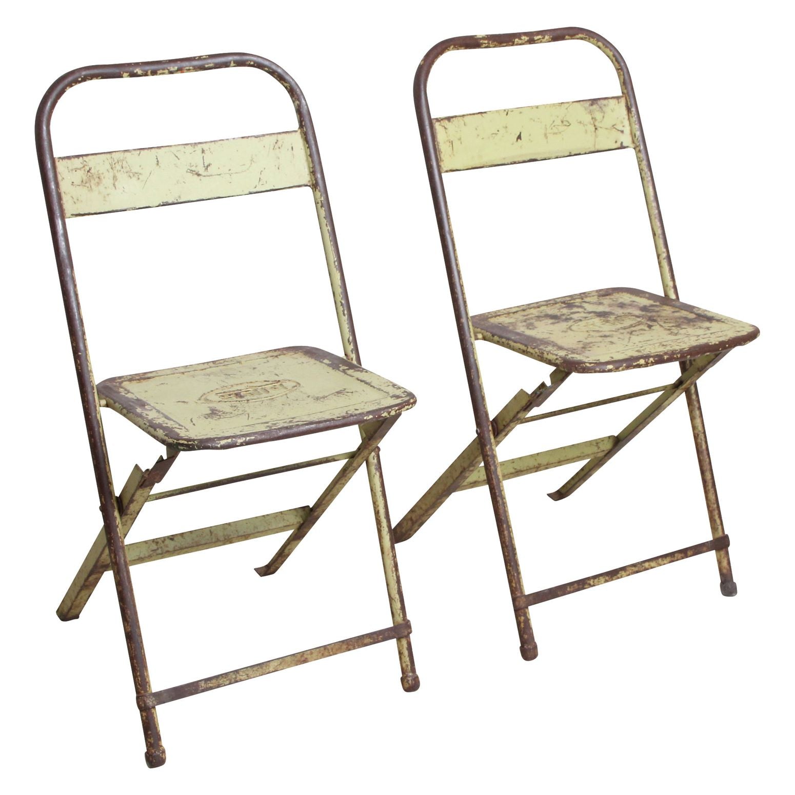 Klappbarer Bistrostuhl aus Eisen Lime