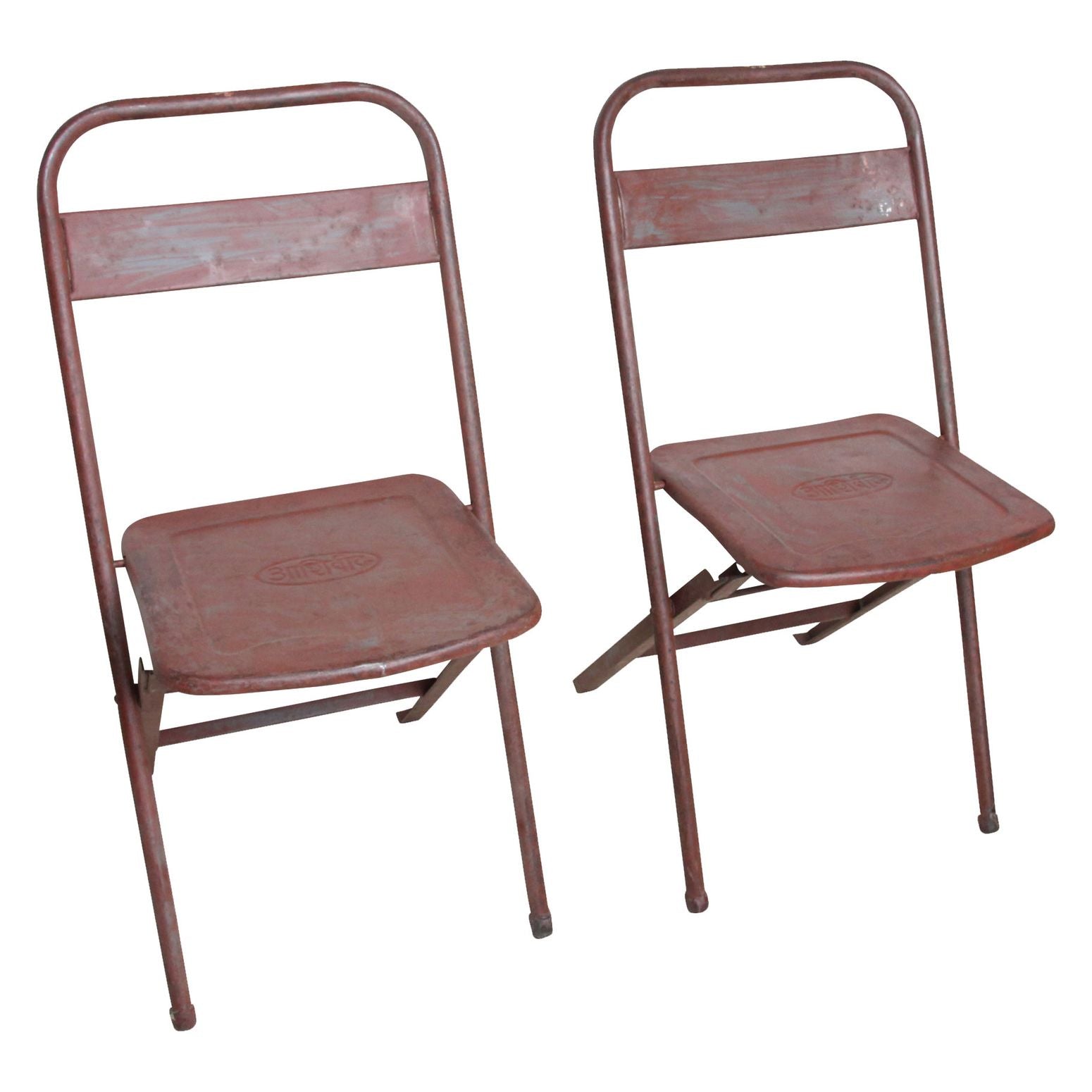 Klappbarer Bistrostuhl aus Eisen Pink