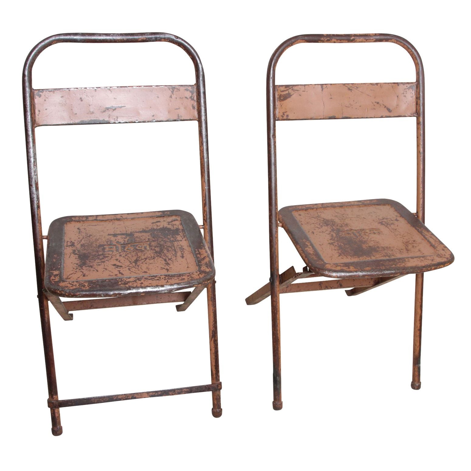 Klappbarer Bistrostuhl aus Eisen Peach