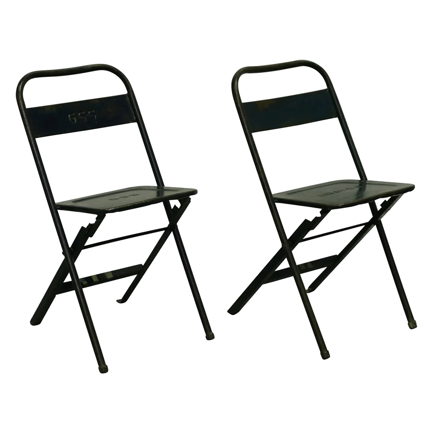 Klappbarer Bistrostuhl aus Eisen Dunkelgrün
