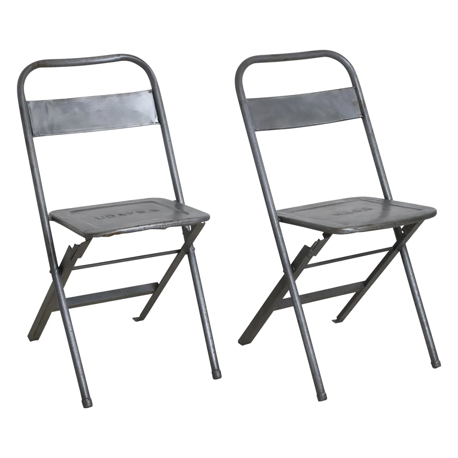 Klappbarer Bistrostuhl aus Eisen Silber