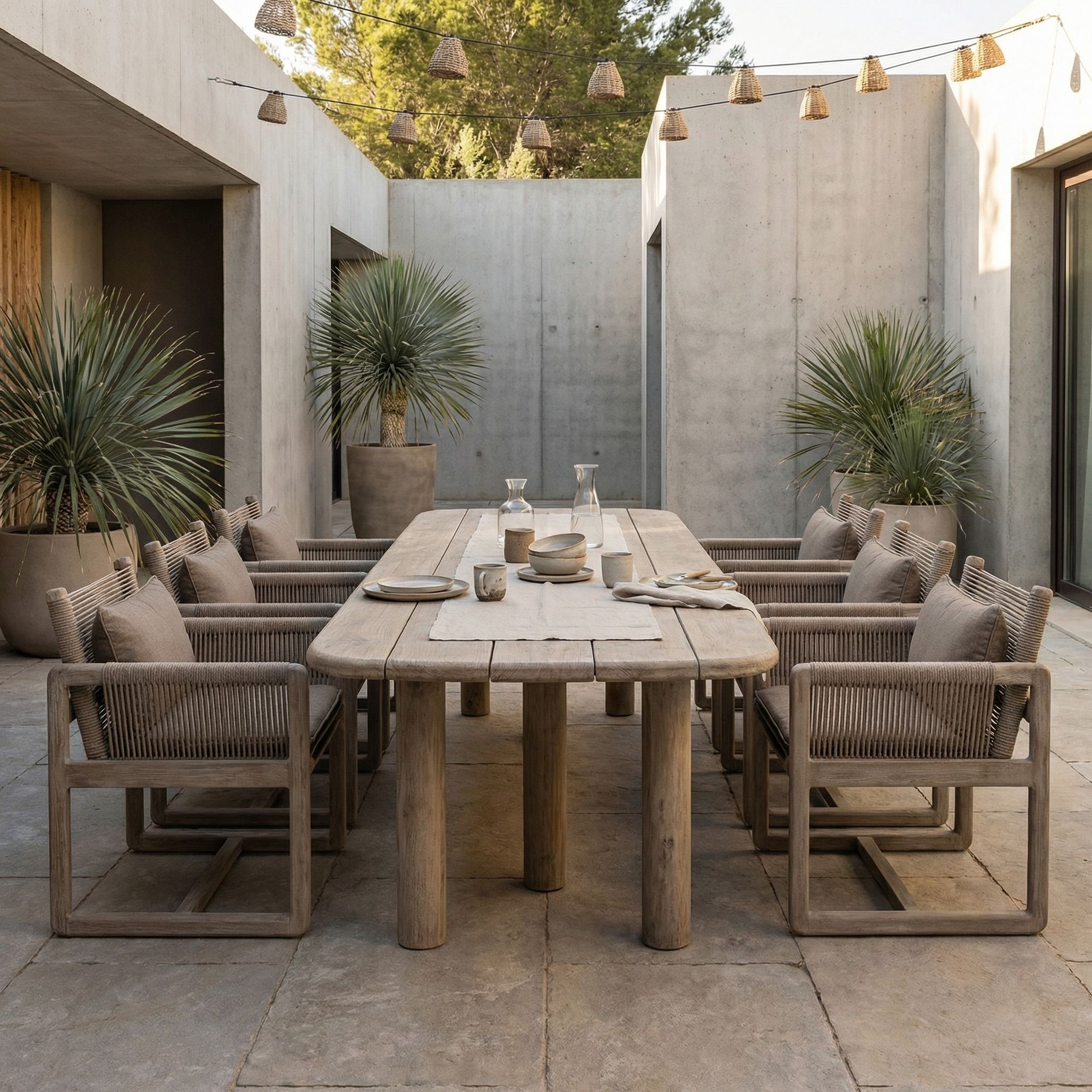 Outdoor Esstisch Carlo aus massivem Teakholz Natural Grey 350 cm | Gommaire bei STUFF Shop kaufen