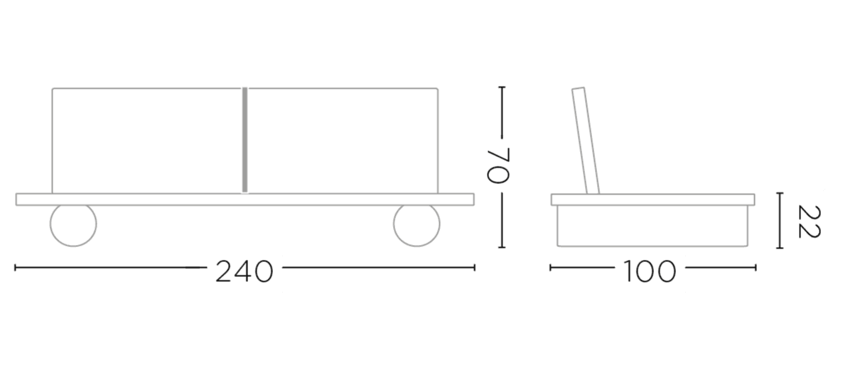 Masse Outdoor-Sofa Edge aus Teakholz Natural Grey